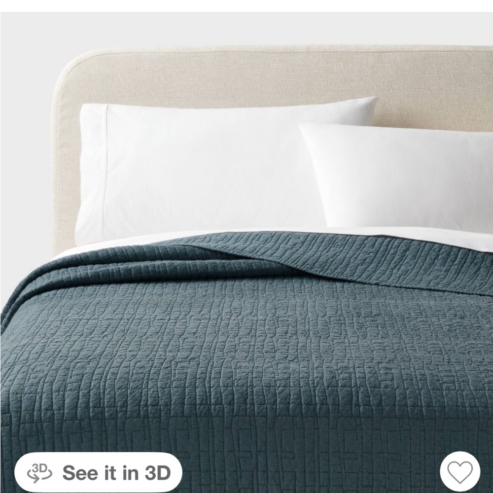Threshold F/Q Slate Blue Tencel Lyocell Quilt